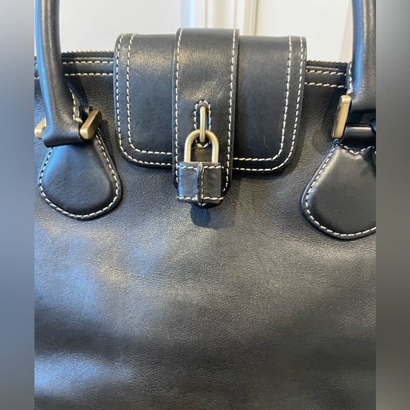 J. Crew Black Leather Satchel Handbag - Picture 3 of 11
